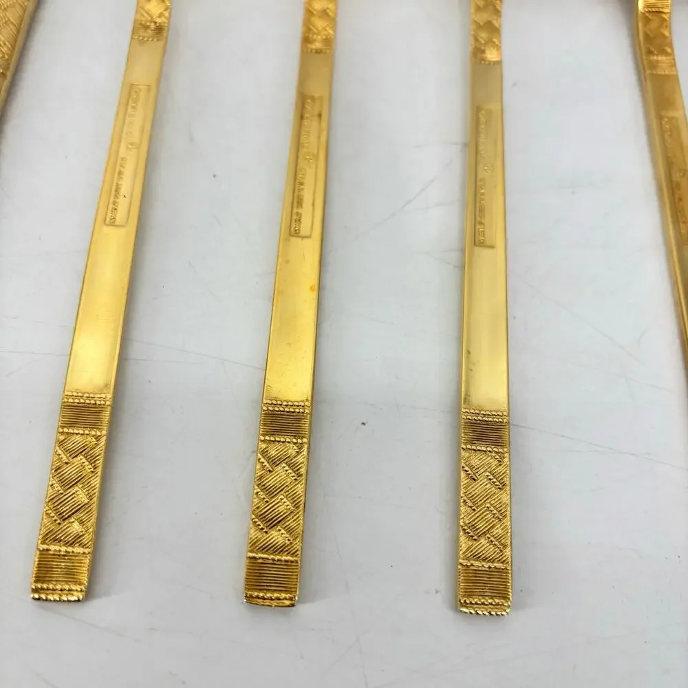 11 Vtg Oxford Hall Stainless Japan Gold Tone Flatware Regency